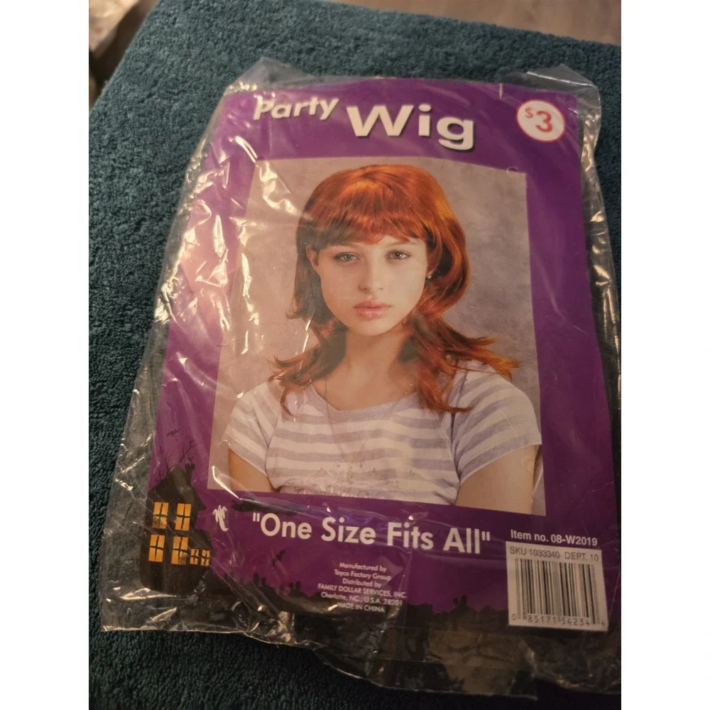 Nos Vtg Party Wig Red Hair Wig Size Fits Most New Halloween Cosplay